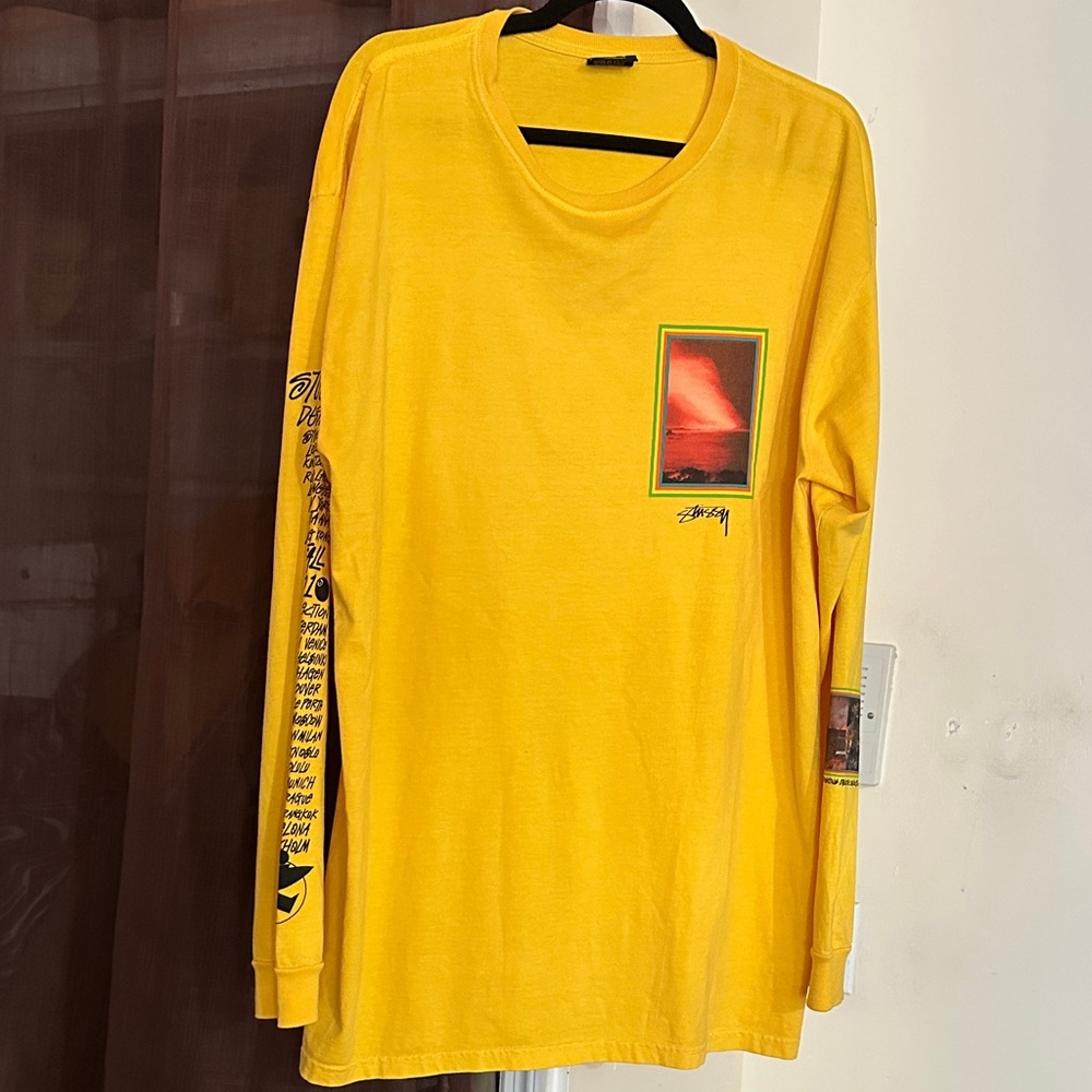 Stussy Yellow Long Sleeve with Graphic Print